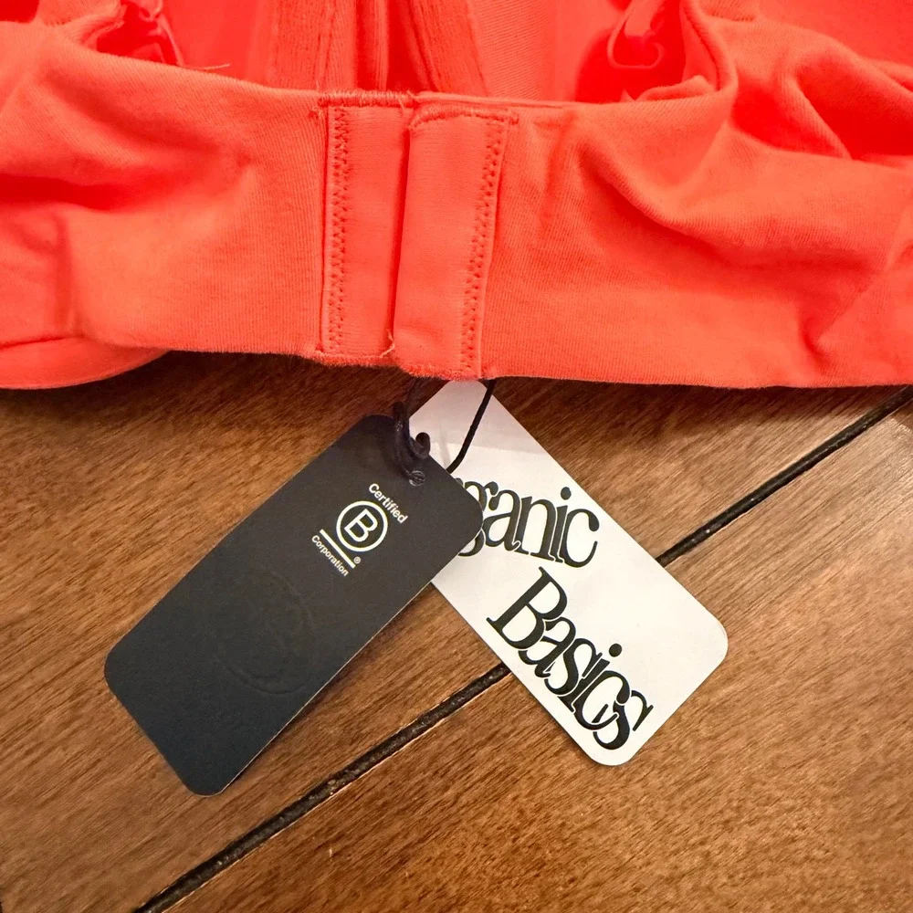 Organic Cotton Basics Coral Orange T-Shirt Bra 40D Organic Wired Lightly Padded